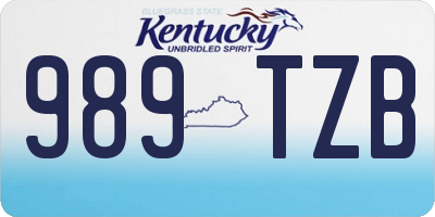 KY license plate 989TZB