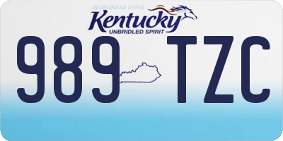 KY license plate 989TZC