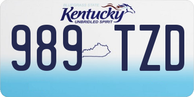 KY license plate 989TZD