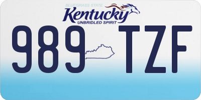 KY license plate 989TZF
