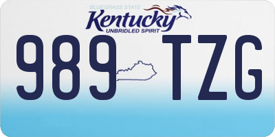 KY license plate 989TZG