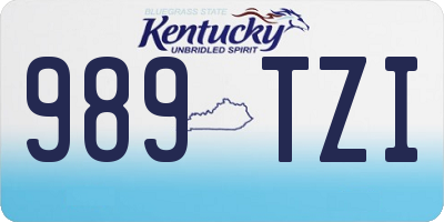 KY license plate 989TZI