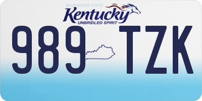 KY license plate 989TZK
