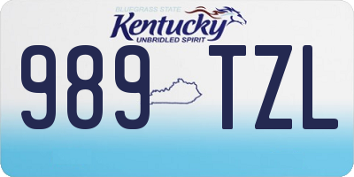 KY license plate 989TZL