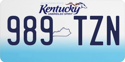 KY license plate 989TZN