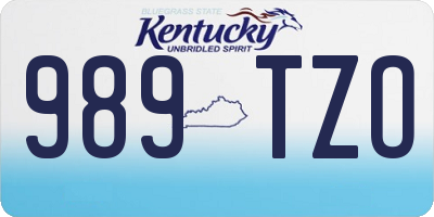 KY license plate 989TZO