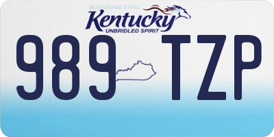 KY license plate 989TZP