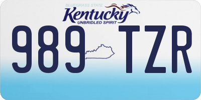 KY license plate 989TZR