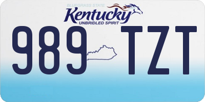 KY license plate 989TZT