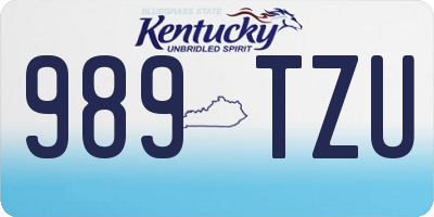KY license plate 989TZU