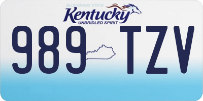 KY license plate 989TZV