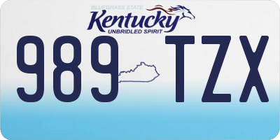 KY license plate 989TZX