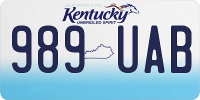 KY license plate 989UAB
