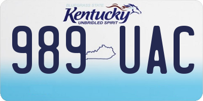 KY license plate 989UAC