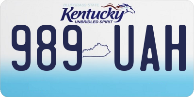 KY license plate 989UAH