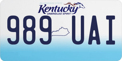 KY license plate 989UAI