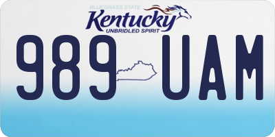 KY license plate 989UAM