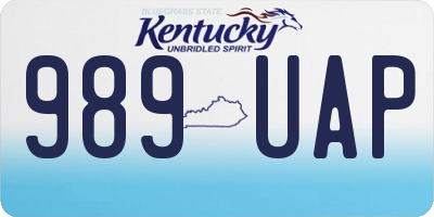 KY license plate 989UAP