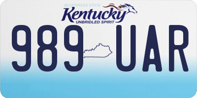 KY license plate 989UAR