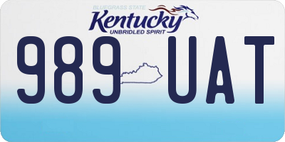 KY license plate 989UAT
