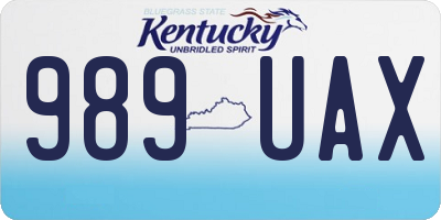 KY license plate 989UAX