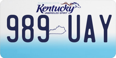 KY license plate 989UAY
