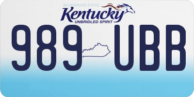 KY license plate 989UBB