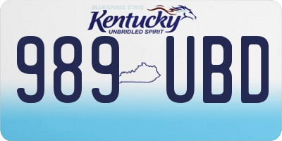 KY license plate 989UBD