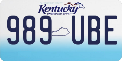 KY license plate 989UBE