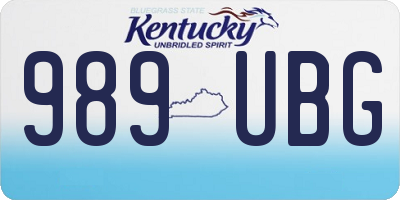 KY license plate 989UBG