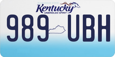 KY license plate 989UBH