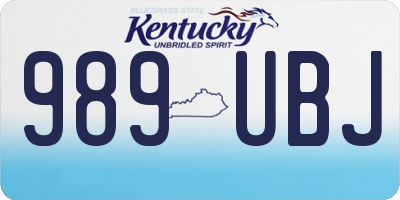 KY license plate 989UBJ