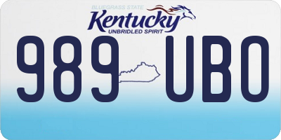KY license plate 989UBO