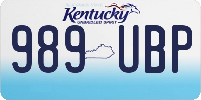 KY license plate 989UBP