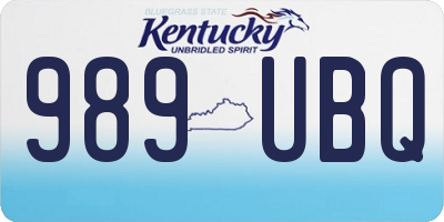 KY license plate 989UBQ