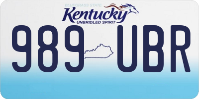 KY license plate 989UBR