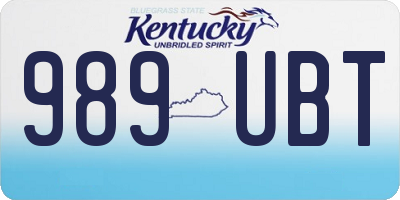 KY license plate 989UBT
