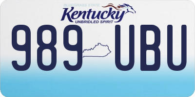 KY license plate 989UBU