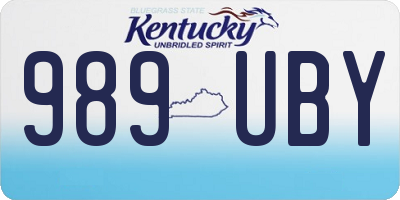 KY license plate 989UBY