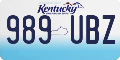 KY license plate 989UBZ