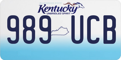 KY license plate 989UCB