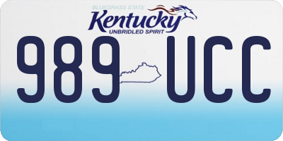 KY license plate 989UCC