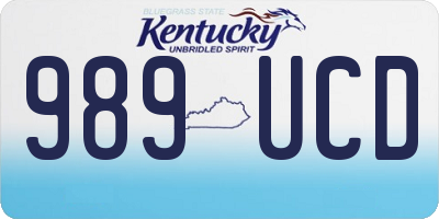 KY license plate 989UCD