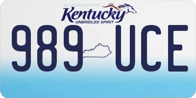 KY license plate 989UCE