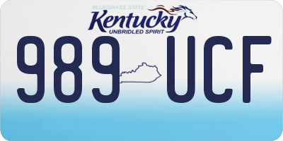 KY license plate 989UCF