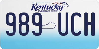 KY license plate 989UCH