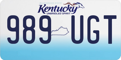 KY license plate 989UGT