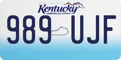 KY license plate 989UJF