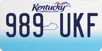 KY license plate 989UKF