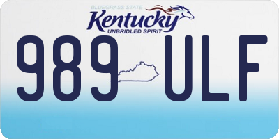 KY license plate 989ULF